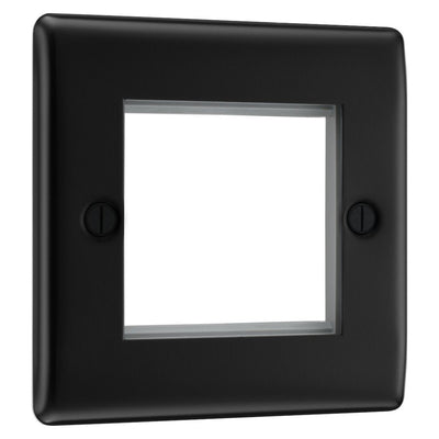 BG Nexus Metal Matt Black Dual USB Charger 3.1A Output Socket - Black Insert
