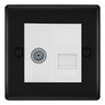 BG Nexus Matt Black TV Aerial & Secondary Telephone Socket White Insert