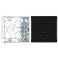 BG Nexus Matt Black 1 Gang 20A 2 Pole Neon Switch NFB31 with 35mm Steel Back Box