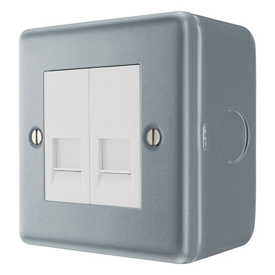 BG MC5BTM2 Metal Clad | 2 Gang Telephone Master Socket by British General (BG-MC5BTM2)