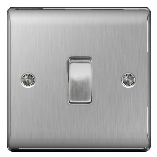 BG Nexus Brushed Steel Switches and Sockets Grey Inserts Full Range