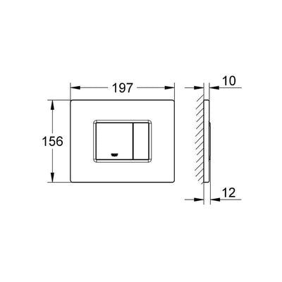 Grohe SKATE COSMOPOLITAN Wall Plate; Dual Flush; Stainless Steel by Grohe (Grohe-38776SD0)