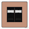 BG Evolve Polished Copper 2 Gang RJ45 Data Socket PCDCPRJ452B Black Inserts