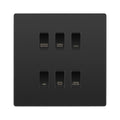 BG Evolve Black Chrome Custom Appliance Grid Switch 6 Gang Screwless