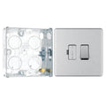 BG Screwless Brushed Steel 13A Switched Spur FBS50 with 25mm Steel Back Box