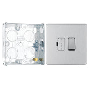 BG Screwless Brushed Steel 13A Switched Spur FBS50 with 25mm Steel Back Box by British General (BG-FBS50+HGS02)