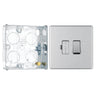 BG Screwless Brushed Steel 13A Switched Spur FBS50 with 25mm Steel Back Box by British General (BG-FBS50+HGS02)