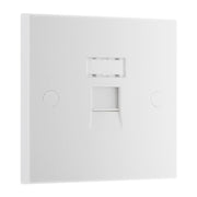 BG 9RJ45/1 Moulded Square Edge | White | 1 Gang RJ45 Screw Terminal Telephone Socket by British General (BG-9RJ45/1)