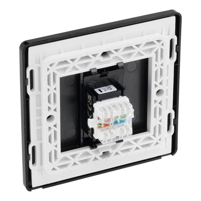 BG Evolve Matt Blue RJ45 Cat6 Single Data Outlet PCDDBRJ451B with 25mm Steel Back Box