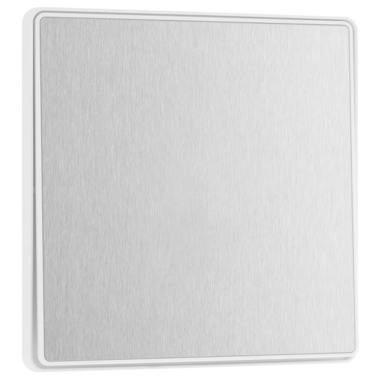 BG Evolve Brushed Steel Intermediate 20A Edge to Edge Rocker Light Switch | PCDBS13EW