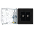 BG Nexus Matt Black Double 1x Co-Axial 1x Satellite Socket NFB65 with 25mm Steel Back Box