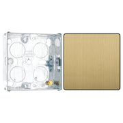 BG Evolve Satin Brass Single Blank Plate PCDSB94B with 25mm Steel Back Box