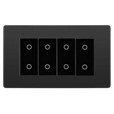 BG Evolve Black Chrome Screwless Quad Secondary Touch Dimmer Switch PCDBCTDS4B by British General (BG-PCDBCTDS4B)