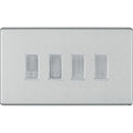 BG Screwless Brushed Steel 4 Gang Engraved Custom Labelled Appliance Grid Switch