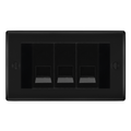 BG Nexus Matt Black 3 Gang Master Telephone Socket, Screw Terminal - Black Insert