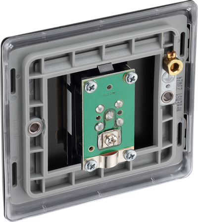 BG NFB64 Nexus Metal Matt Black 1 Gang Satellite Socket - Black Insert