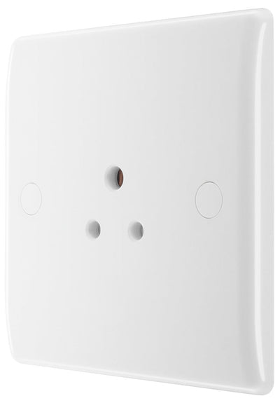 BG 828 Moulded Round Edge | White | 1 Gang 2A Unswitched Round Pin Socket by British General (BG-828)