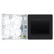 BG Evolve Matt Black 1 Gang 20A 16AX 2 Way Wide Rocker Light Switch PCDMB12WB with 25mm Steel Back Box