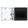 BG Evolve Matt Black 1 Gang 20A 16AX 2 Way Wide Rocker Light Switch PCDMB12WB with 25mm Steel Back Box