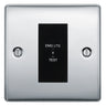 BG Nexus Metal Polished Chrome 20AX 2 Way Emergency Lighting Test Key Switch - Black Insert