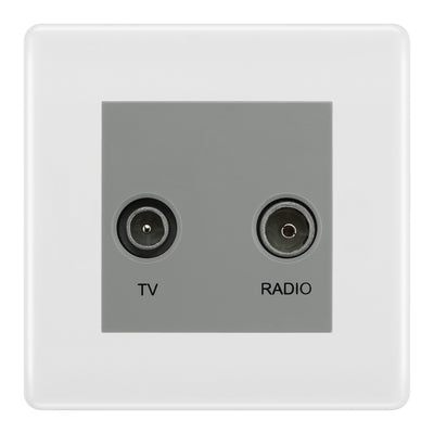 BG Nexus White Moulded TV & FM Socket NWM66G by BG Nexus (BG-NWM66G)