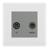 BG Nexus White Moulded TV & FM Socket NWM66G by BG Nexus (BG-NWM66G)