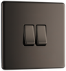 BG FBN42 Nexus Screwless Flat-Plate Double Light Switch Black Nickel 2 Way 10A by British General (BG-FBN42-Shopify-SA_1)