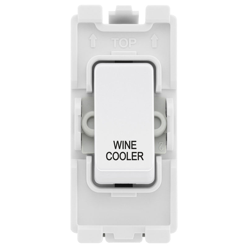 BG Evolve White RRWCPCDW 20A DP Appliance Grid Switch Labelled Wine Cooler