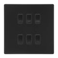 BG Screwless Matt Black 6 Gang Custom Appliance Grid Switch Panel Kitchen