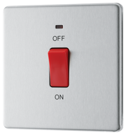 BG Electrical FBS74 Nexus Screwless Flat-Plate Double Pole Cooker Switch Brushed Steel Neon 45A by British General (BG-FBS74-Shopify-SA_1)