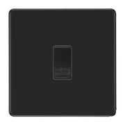 BG Screwless Matt Black 1 Gang Custom Appliance Grid Switch Panel Kitchen by British General (BG-Screwless-MB-Kitchen-Appliance-1Gang)