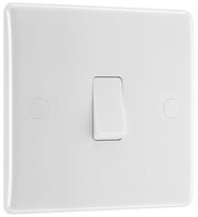 BG 813 Moulded Round Edge | White | 1 Gang 10AX Intermediate Plate Switch by British General (BG-813)
