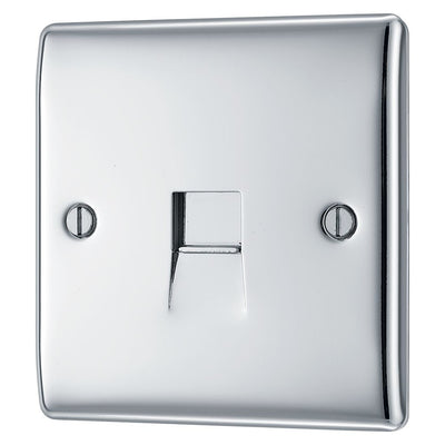 BG Nexus Polished Chrome Single Master Telephone Socket NPCBTM1 with 35mm Steel Back Box