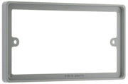 BG Nexus Grey 2 Gang Double 10mm Depth Rectangle Spacer Frame Back Box Plate by British General (BG-818/G)