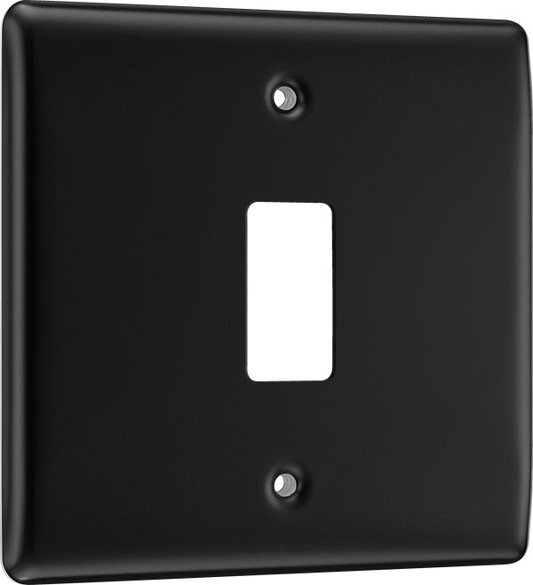 BG RNFB1 Nexus Metal Matt Black 1 Module Grid Front Plate