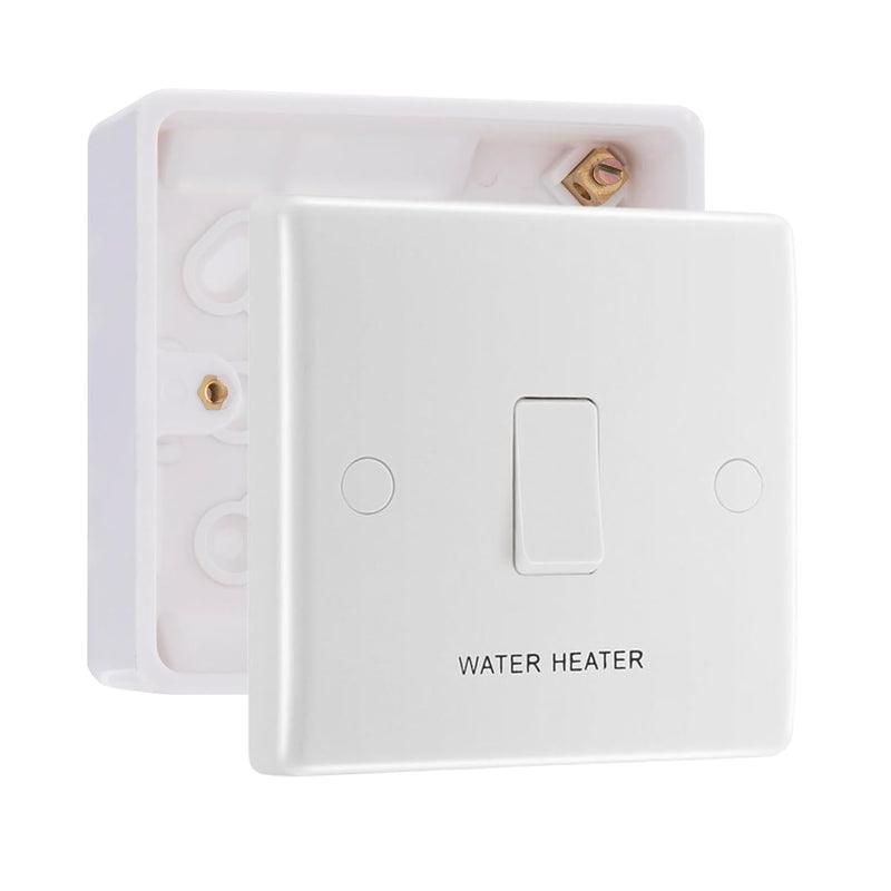 BG Nexus 20A 2 Pole Flex Outlet 'Water Heater' Switch & 32mm Pattress Back Box