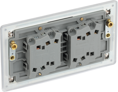 BG FBS44 Nexus Screwless Flat-Plate Quad Light Switch Brushed Steel 2 Way 10A
