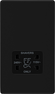 BG Flatplate Screwless Matt Black Shaver Socket FFB20B by British General (BG-FFB20B-1)