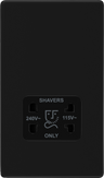 BG Flatplate Screwless Matt Black Shaver Socket FFB20B by British General (BG-FFB20B-1)