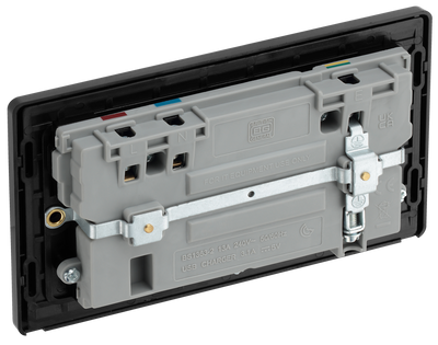 PCDDB22U3B Back - This Evolve Matt Blue 13A double power socket from British General comes with two USB charging ports, allowing you to plug in an electrical device and charge mobile devices simultaneously without having to sacrifice a power socket. 