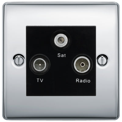 BG Nexus Metal Polished Chrome TV/FM/SAT Socket NPC67B