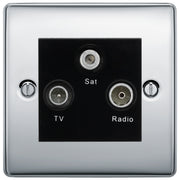BG Nexus Metal Polished Chrome TV/FM/SAT Socket NPC67B by British General (BG-NPC67B)