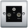 BG Nexus Metal Polished Chrome TV/FM/SAT Socket NPC67B by British General (BG-NPC67B)