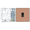 BG Evolve Polished Copper 10AX 1 Way Press Switch PCDCP14B with 35mm Steel Back Box