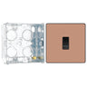 BG Evolve Polished Copper 10AX 1 Way Press Switch PCDCP14B with 35mm Steel Back Box