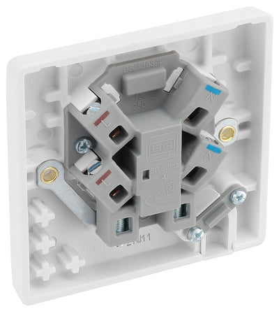 BG 857 Moulded Round Edge | White | 13A Flex Outlet Neon Unswitched Fused Connection Unit by British General (BG-857)