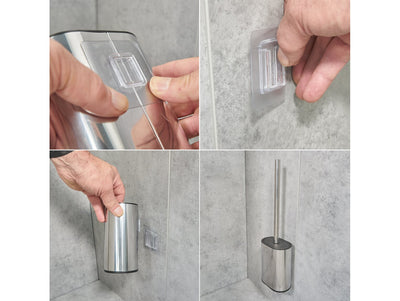 Corby Sana Toilet Brush & Holder in Polished Steel & Black by Corby of Windsor (Corby-25728)