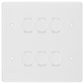 BG White 6 Gang Trailing Edge LED Dimmer Light Switch 2 Way Custom Switch