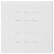 BG White 6 Gang Trailing Edge LED Dimmer Light Switch 2 Way Custom Switch by British General (BG-NEXUS-WM-6G-CUSTOM-6xDIMMER-2WAY)