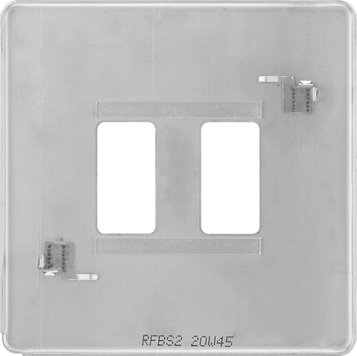 BG Electrical RFBS2 Nexus Grid Brushed Steel Screwless Front Plate 2 Module